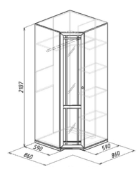 Гостиная Шерлок 10 Шкаф угловой МДФ 860х860х2107