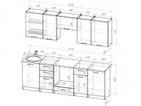Кухонный гарнитур Лотос базис 2400 мм