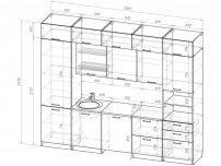 Кухонный гарнитур Лотос экстра 5 3000 мм