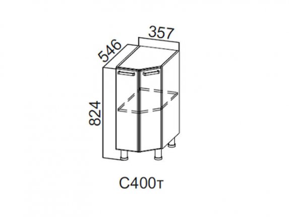 Стол-рабочий торцевой 400 С400т Модерн 357х824х546